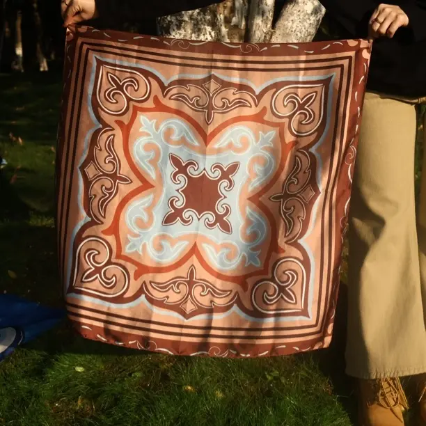 哈萨克元素oyu民族风丝巾70*70