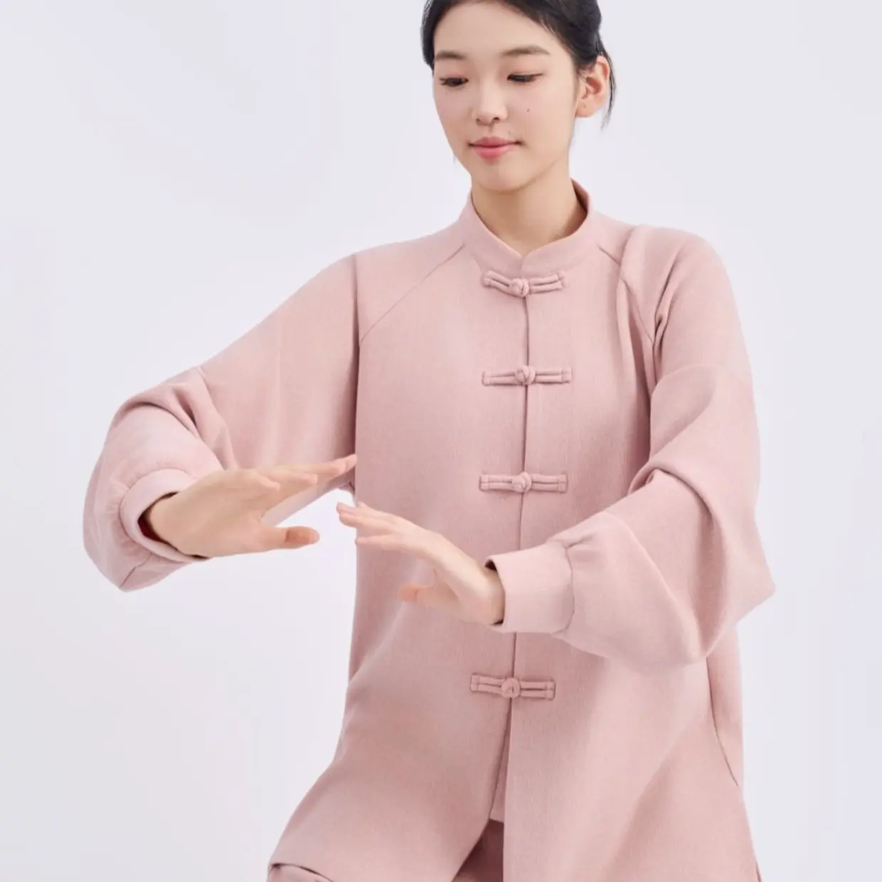 一举成功秋冬太极服轻软洋绒加厚新款八段锦女通用练功服【单上衣】