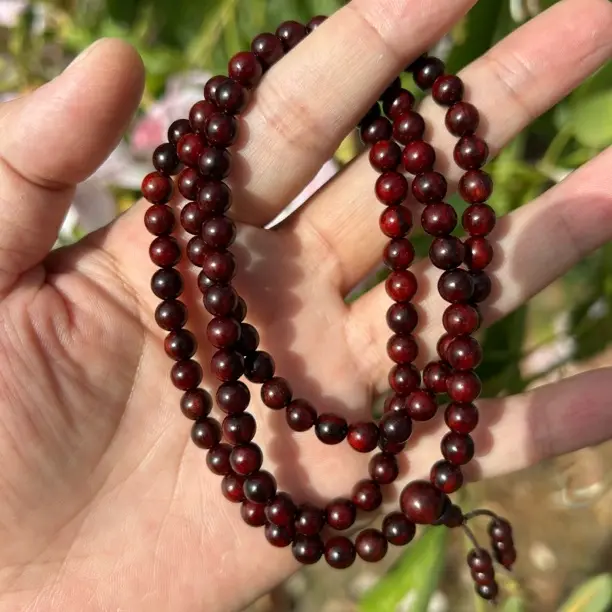 印度小叶紫檀0.6cm108颗手串高油高密老料