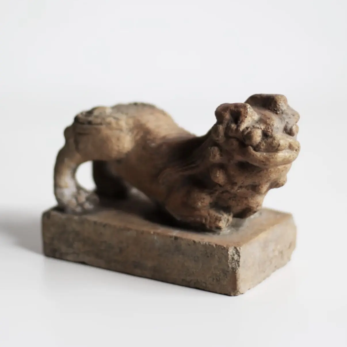 陶烧文房案头狮子 长19 高13