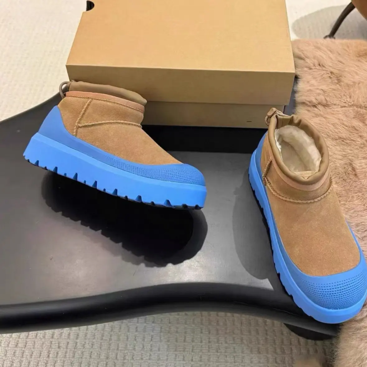 河南桑坡2025新款塔斯曼秋冬皮毛一体休闲轻便保暖百搭雪地靴