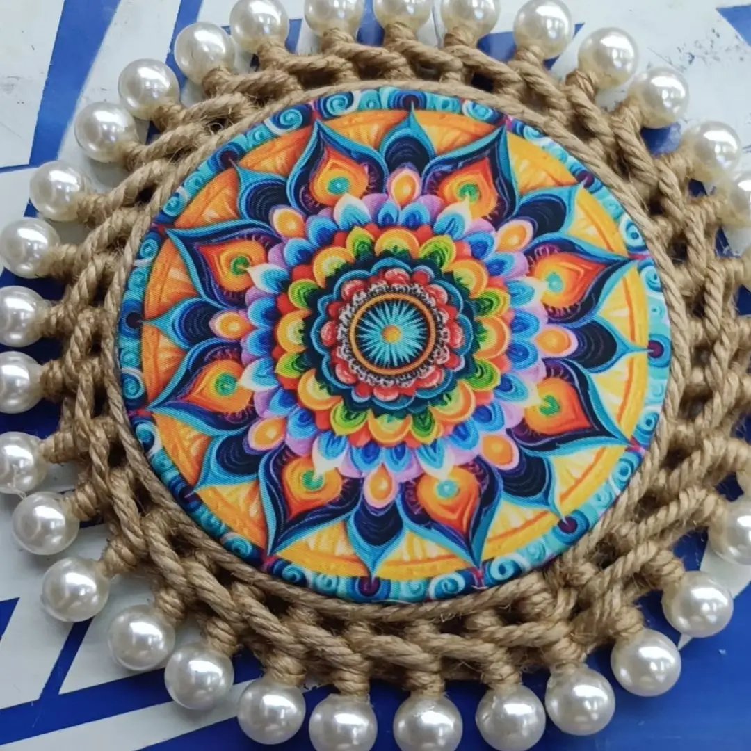 复古高级感耐高温防滑手工砂锅珐琅锅餐桌餐盘防烫垫子隔热垫杯垫