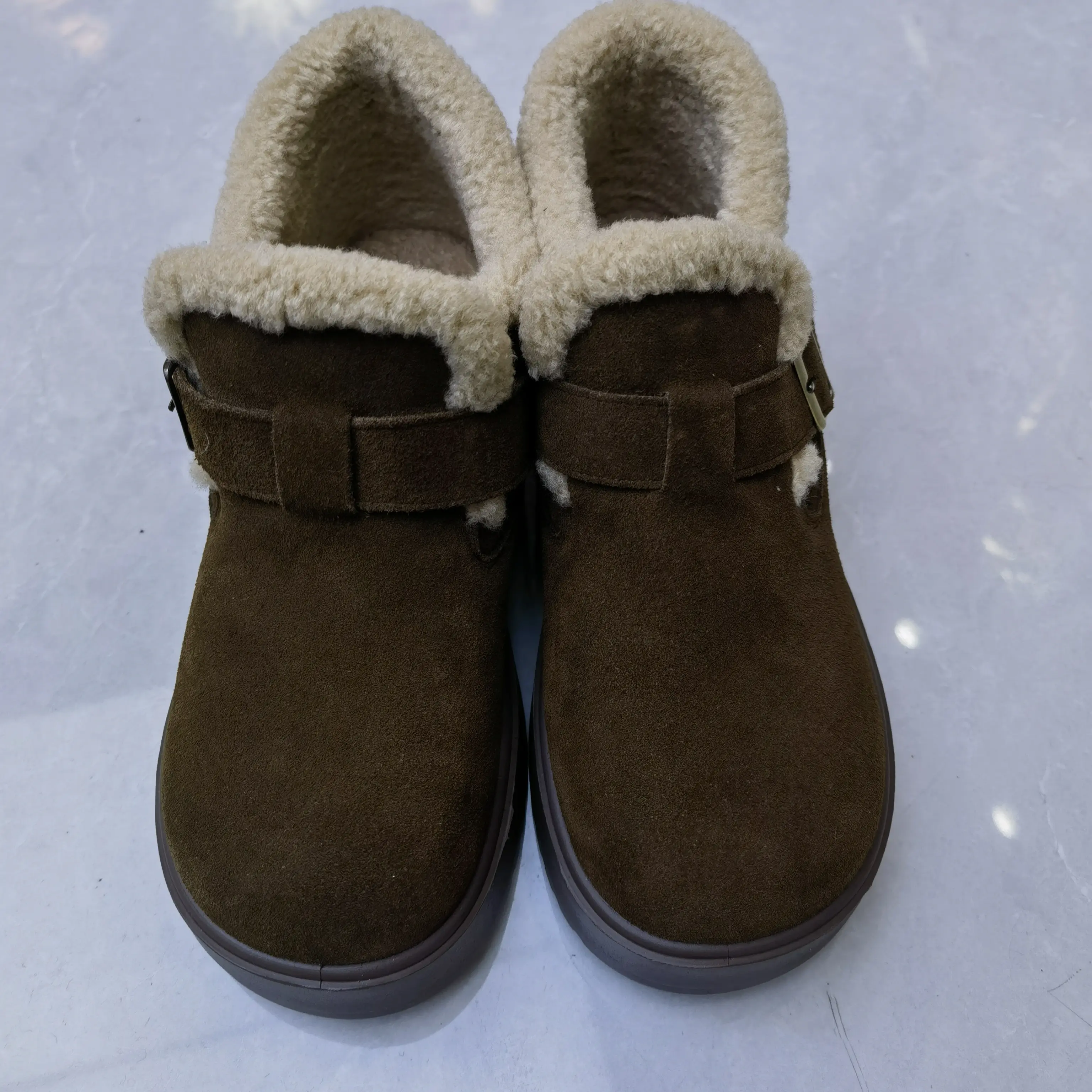 女士冬季厚底加绒防滑保暖勃肯雪地靴7064