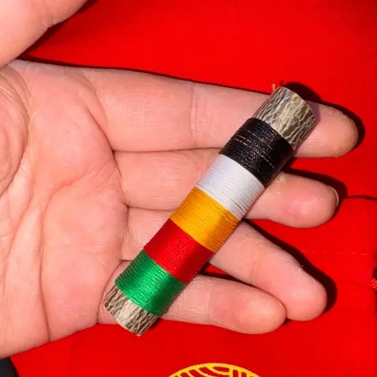 手工编织五色线老桃木枝防惊招财寓意平安幸福