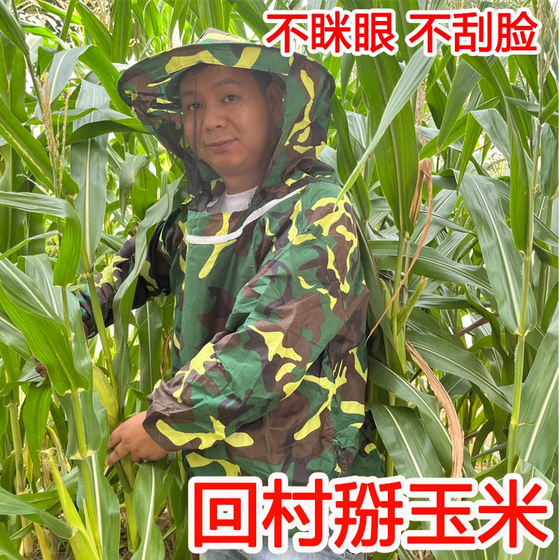干农活农村玉米地干活专用帽子防护帽防虫防迷眼防刮脸掰玉米苞谷