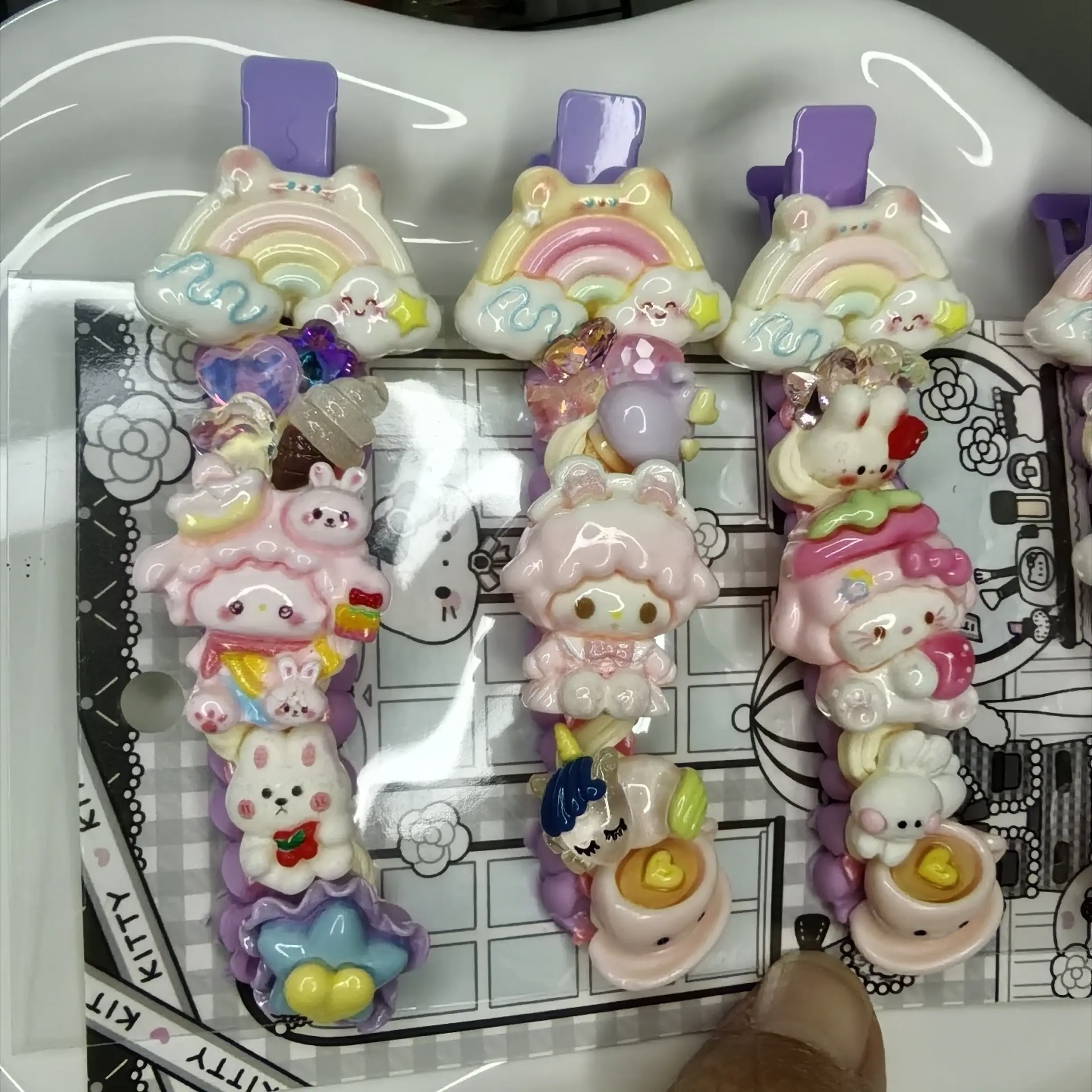 可爱风手工奶油胶DIY发夹头饰女童发卡时尚发饰20个