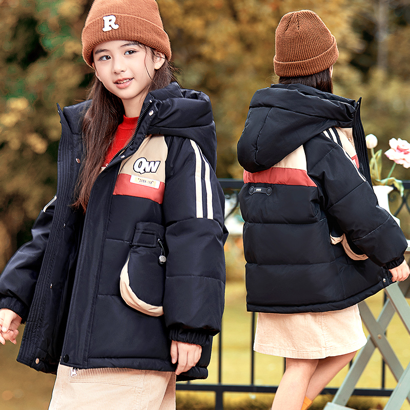 儿童羽绒服女童中长款2025新款男童洋气中大童加厚白鸭绒冬季外套