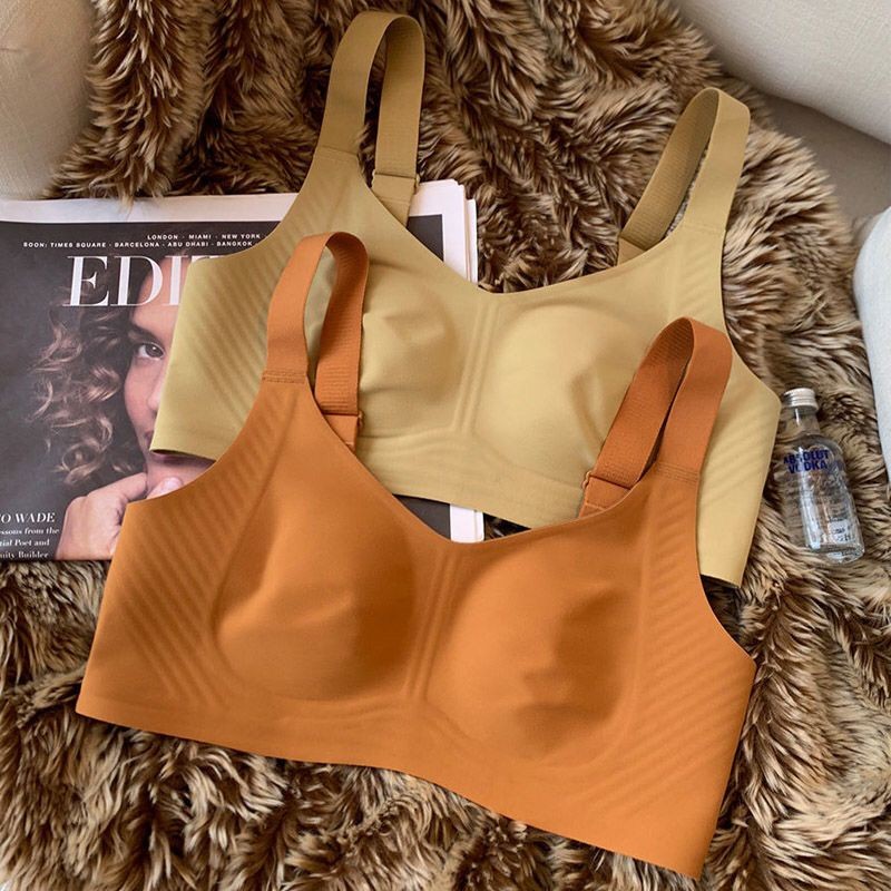薄款大胸显小内衣女无痕兔耳朵无钢圈收副乳防下垂文胸罩美背大码