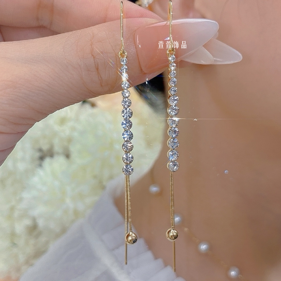 铜合金耳饰 【真爱一生】轻奢气质时尚百搭长款简约优雅耳环0235