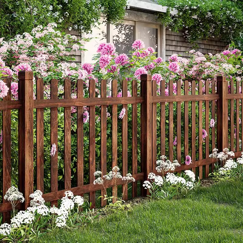 室外别墅花园防腐木篱笆木栅栏木头围栏简笆户外庭院护栏农村围墙