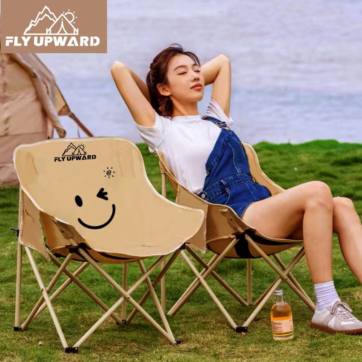 户外折叠椅考研背书小椅子月亮椅午休躺椅靠背椅子凳子露营座椅
