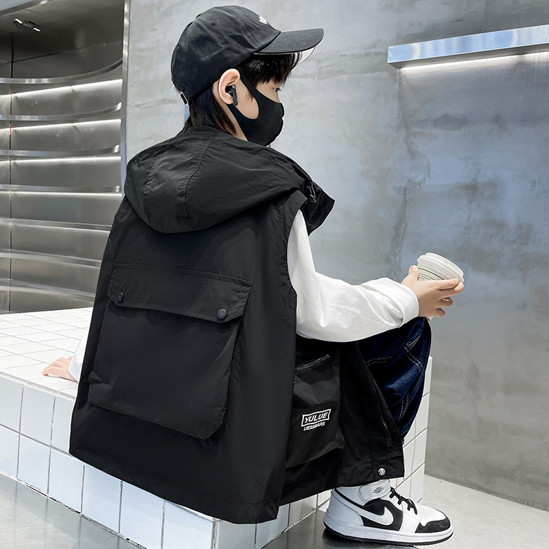 儿童装男童秋装马甲2025新款中大童马夹坎肩外套春秋男孩背心秋季