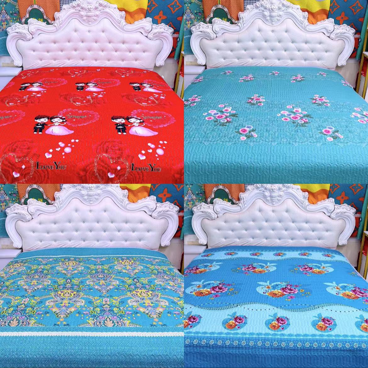 【多色可选床单床盖】高端亲肤柔软床单三层夹棉双面床盖