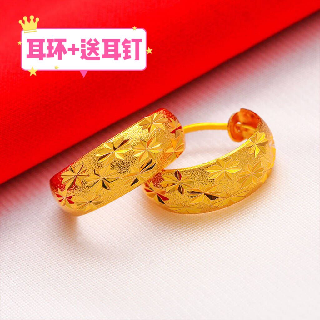 铜合金耳饰 【气质优雅妈妈耳环】满天星妈妈耳饰 爆款时尚金色耳坠
