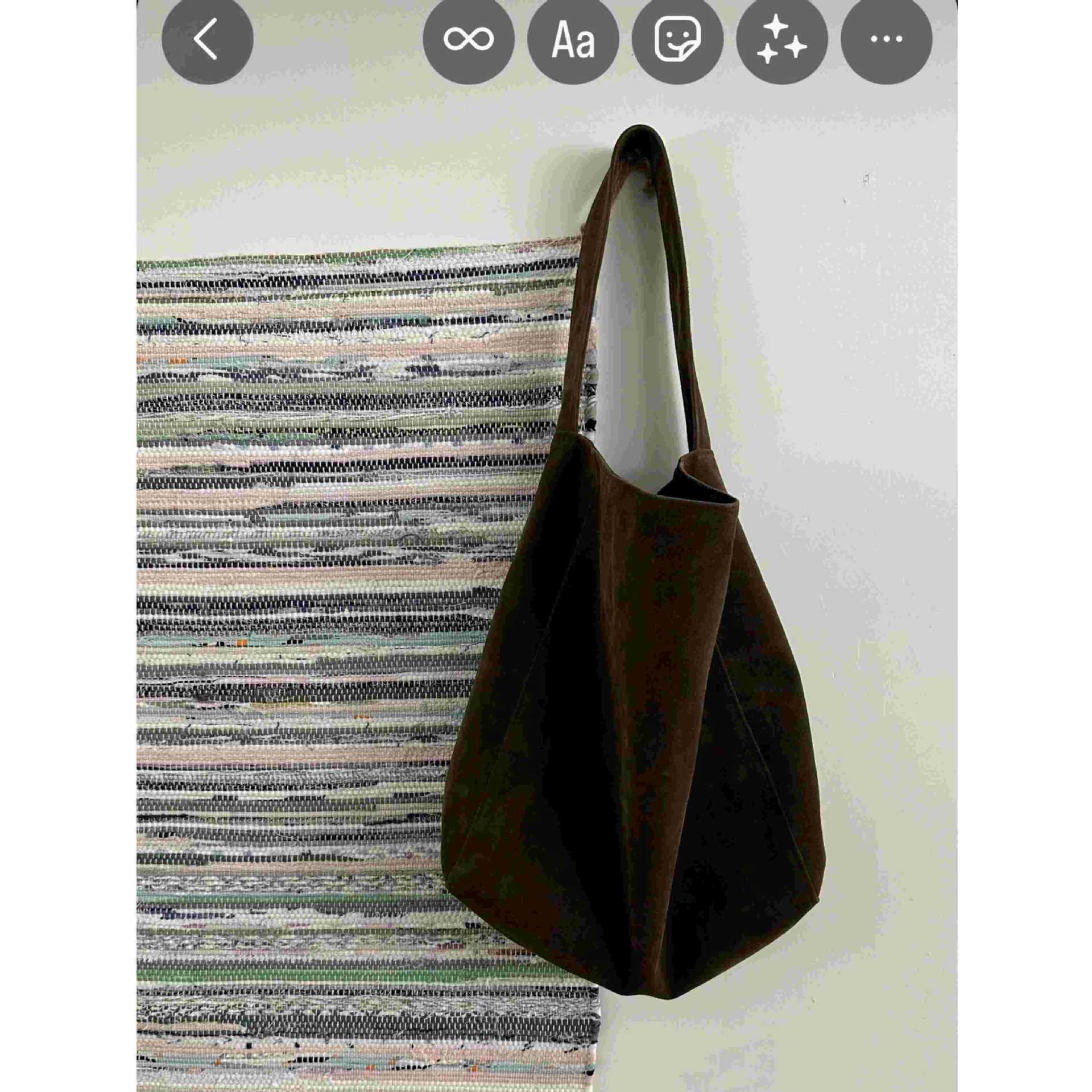 你的可爱柒自制韩代ins款大容量通勤百搭麂皮绒秋冬新款单肩包女