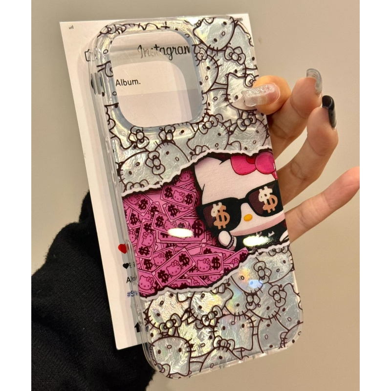 奥菲顿钱钱kitty猫适用iPhone16/15冰川手机壳华为viv小米oppo套