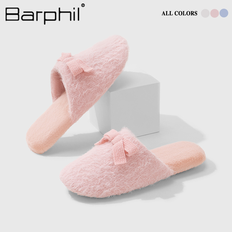 Barphil家居室内棉拖鞋女2025新款静音软底拖鞋防滑家用秋冬保暖