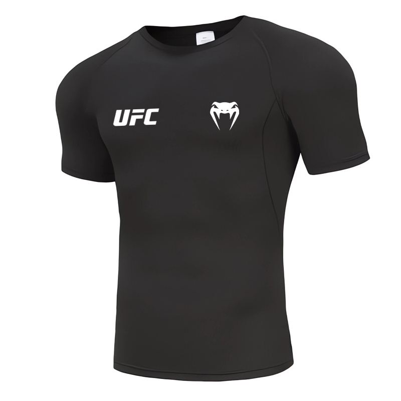 ufc训练T恤拳击散打搏击mma速干紧身运动跑步儿童男女健身服夏季