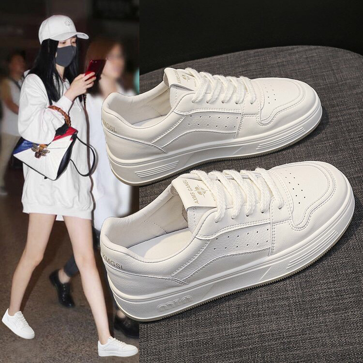 2025秋上新皮面平底轻便休闲小白鞋女春秋季新款百搭清爽板鞋