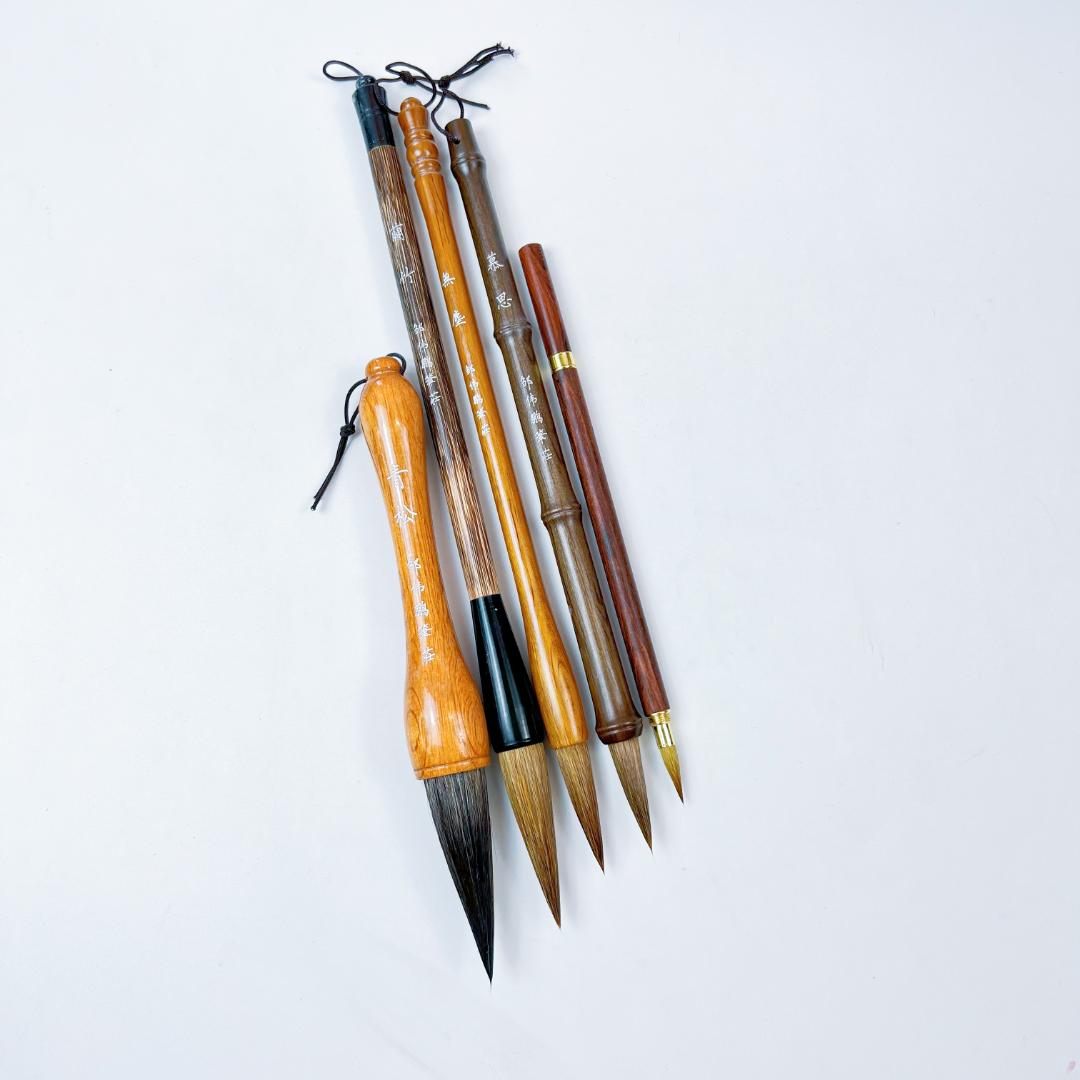 邹伟鹏笔庄5支大中小套装毛笔 大字对联大楷隶书篆书行草牡丹国画