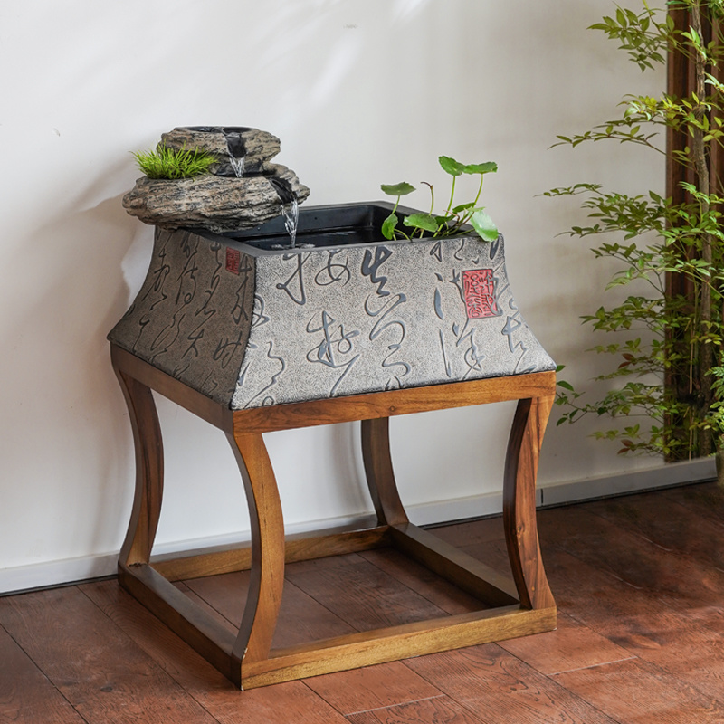 汉韵堂创意落地流水摆件中式工艺书房中式循环水景观室内喷泉景观