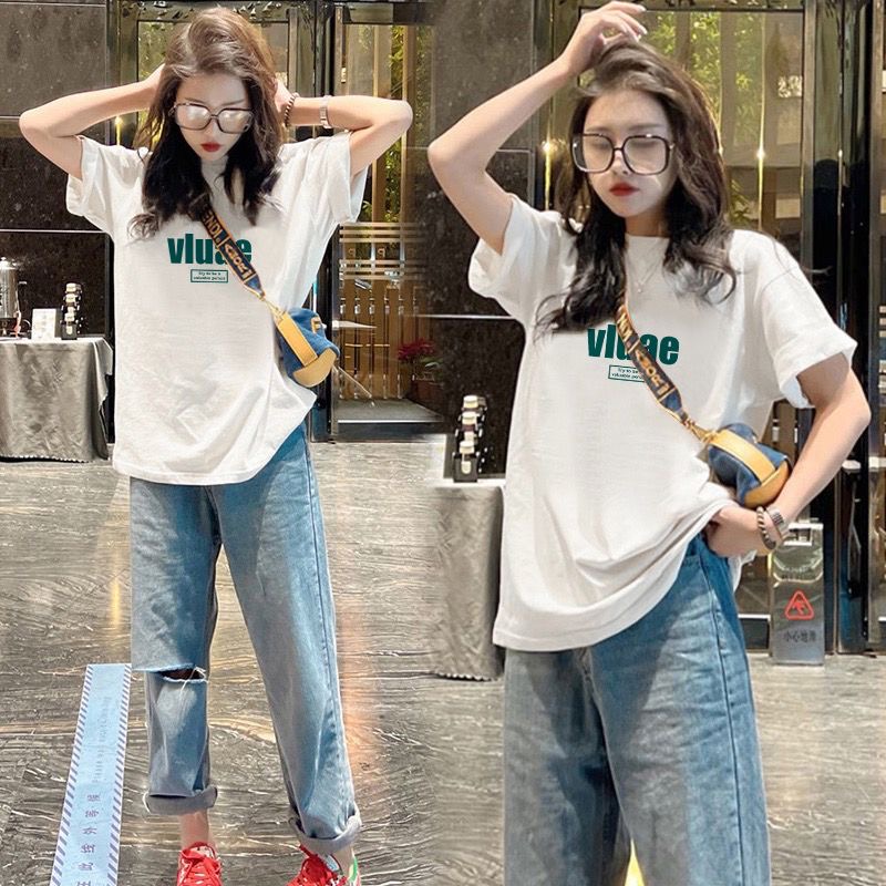 欧货欧洲站纯棉质感短袖t恤女装夏季宽松设计感小众潮牌落肩上衣