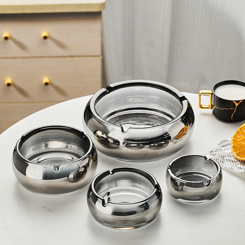 个性潮流办公室烟灰缸水晶玻璃烟缸家用大号客厅烟灰缸雪茄烟碟