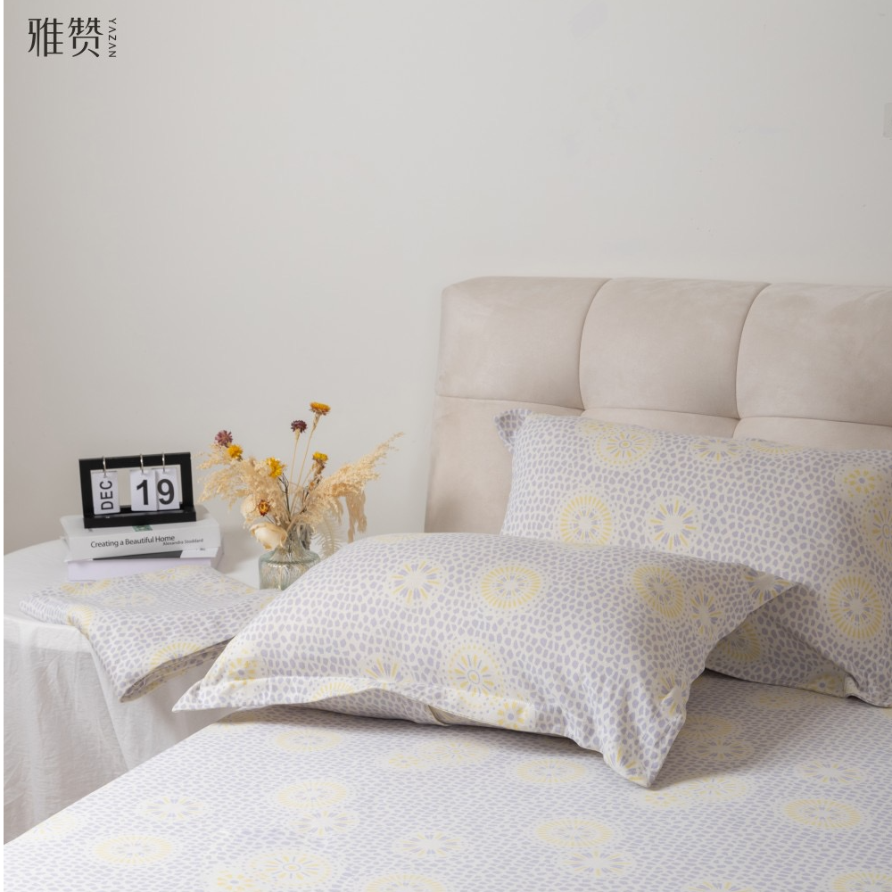 雅赞【薄款纯棉儿童成人枕套】针织简约棉枕透气亲肤柔软双面印花