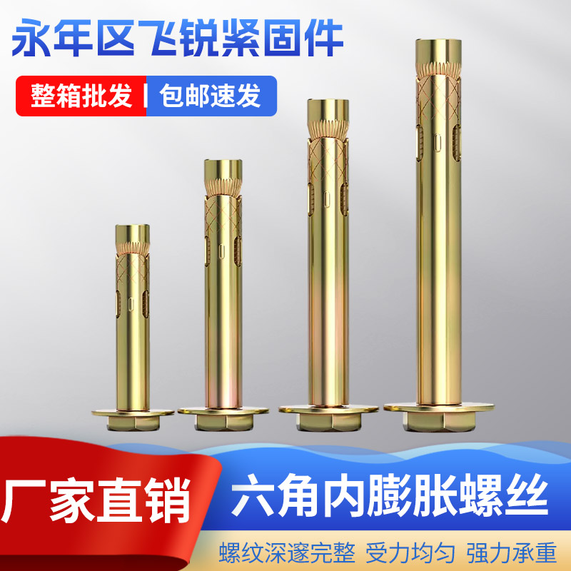 飞昕金属外六角内置式膨胀螺栓地板膨胀螺丝内迫六角内膨胀螺丝