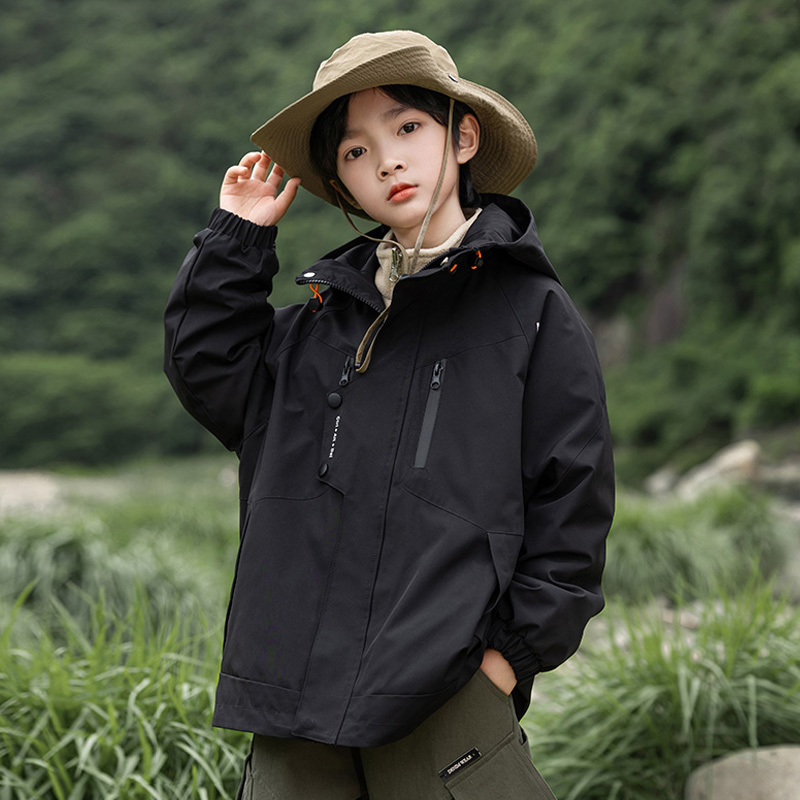 儿童装男童秋装外套2024新款春秋款中大童男孩三合一可拆卸冲锋衣