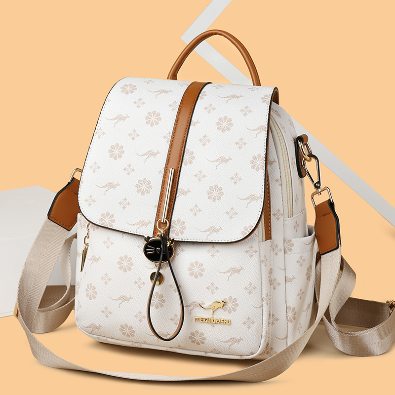 利莱袋鼠高档女士双肩包女款爆款2025新款百搭30岁40妈妈包小背包