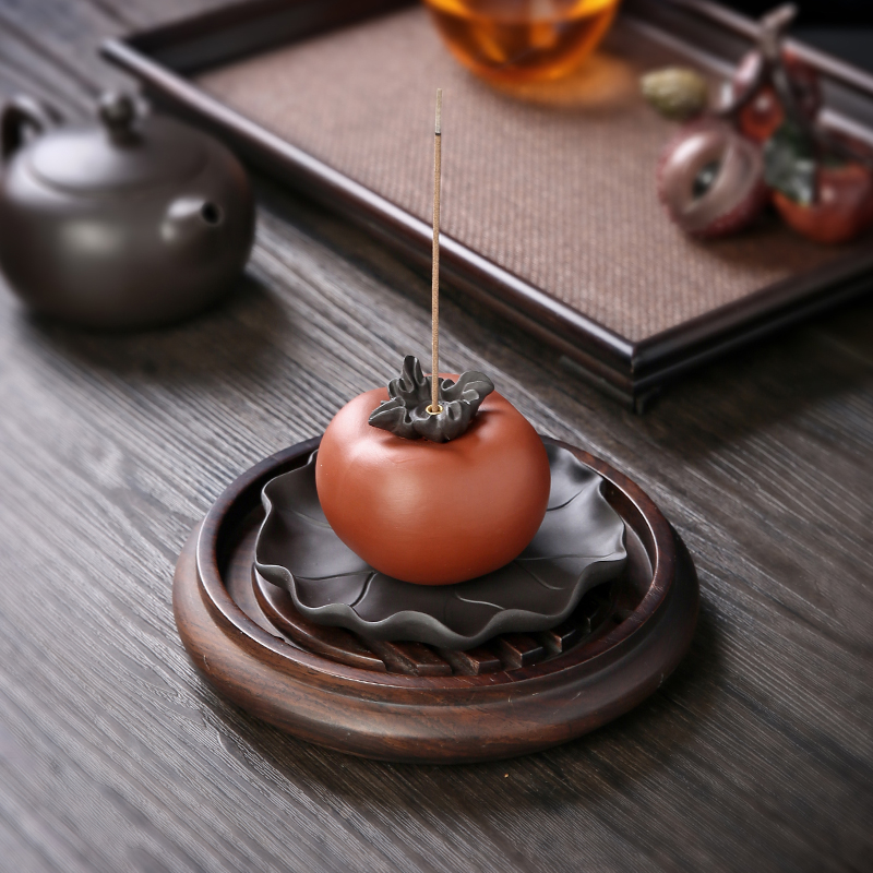 小柿子线香香插香炉家用室内沉香陶瓷檀香熏香炉茶道香道香座创意