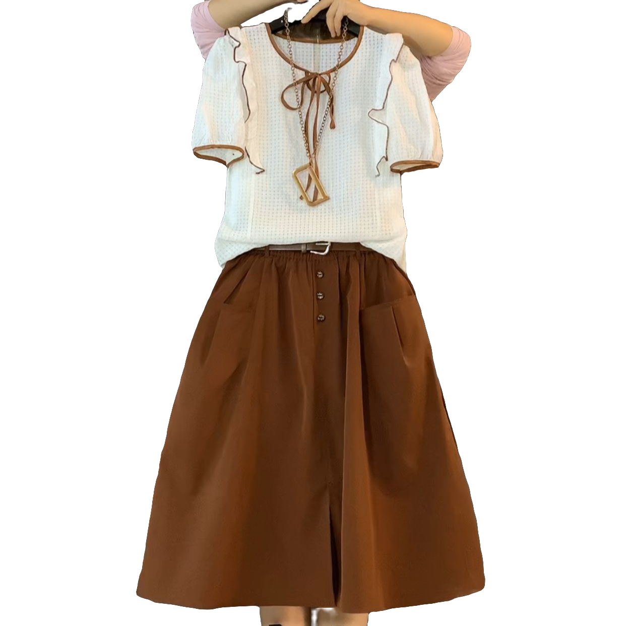 hys新款大码设计感气质显瘦套裙