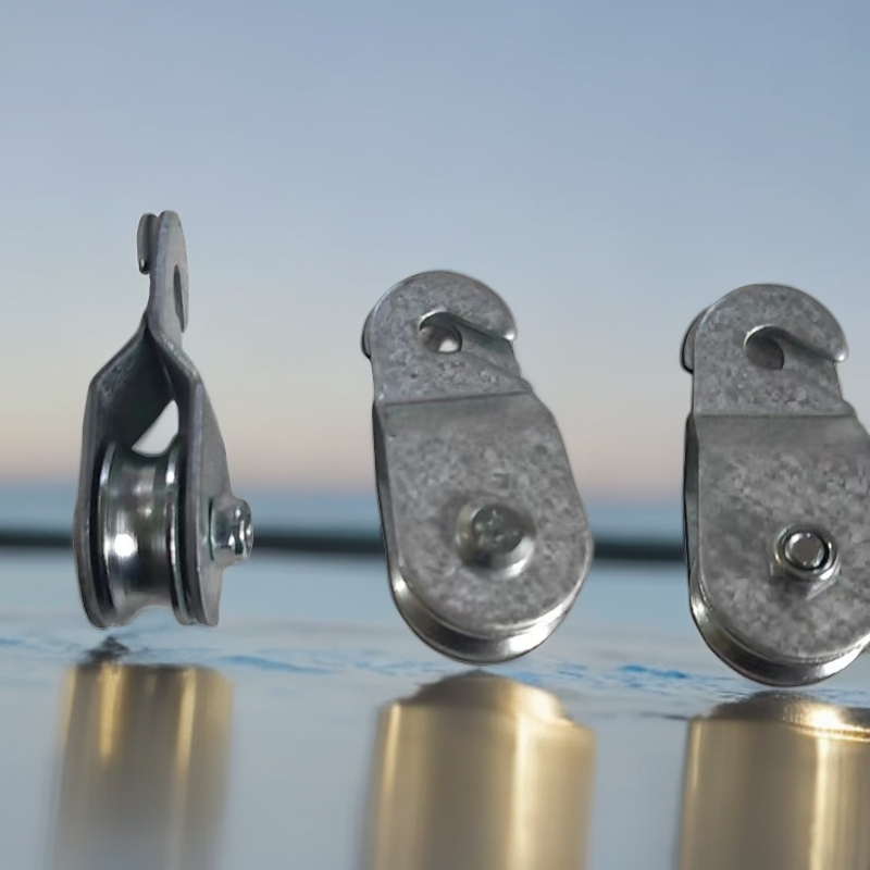 大棚配件放风口轴承滑轮镀铝锌加厚2.0厚定滑轮开口挂绳子钢丝