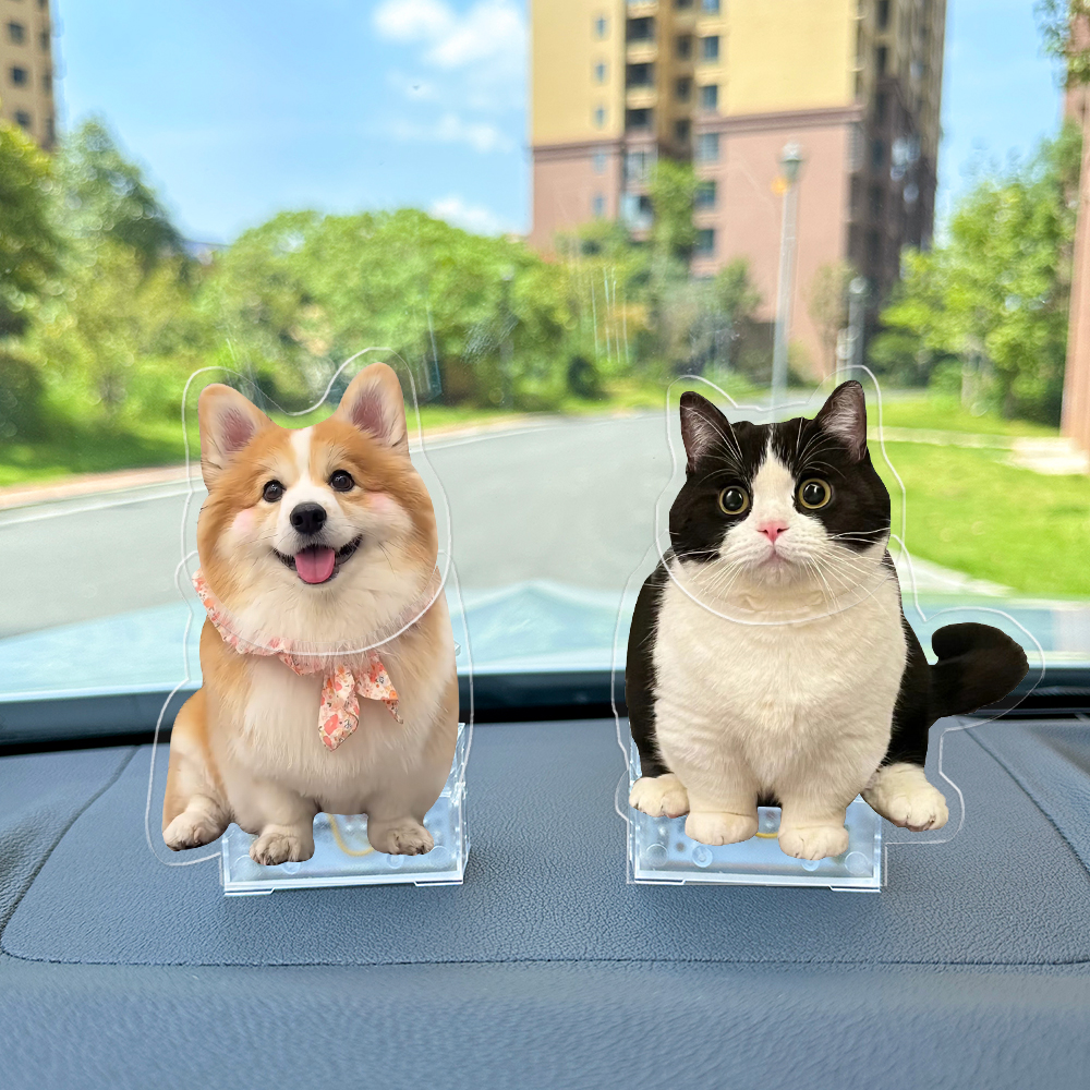 网红猫咪摇头汽车摆件定制diy创意车载中控台内宠物狗狗减压装饰