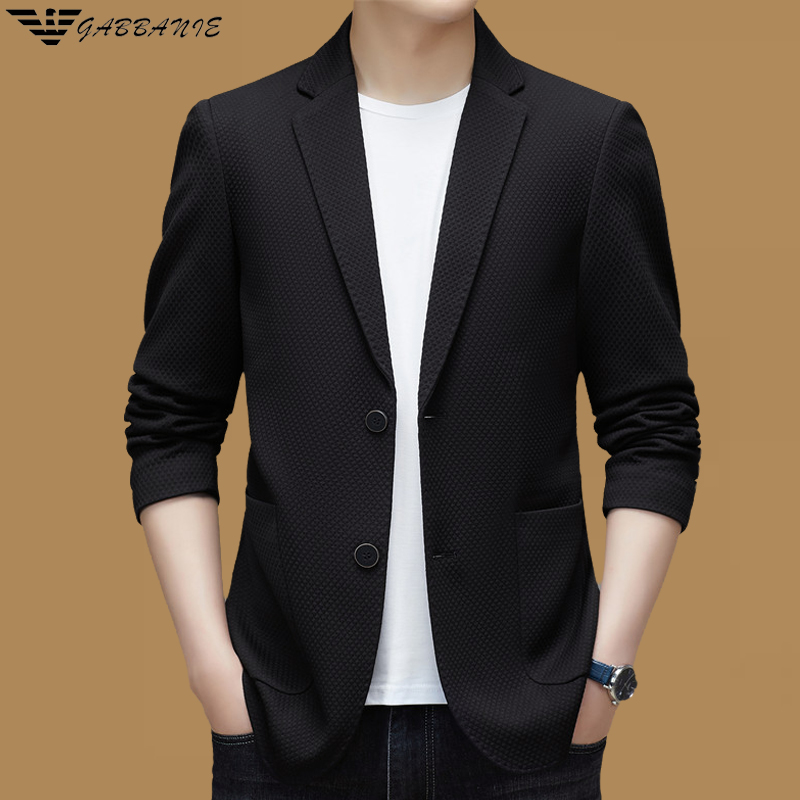 意大利专柜高档西装男士秋冬季加厚修身商务休闲中青年西服外套潮