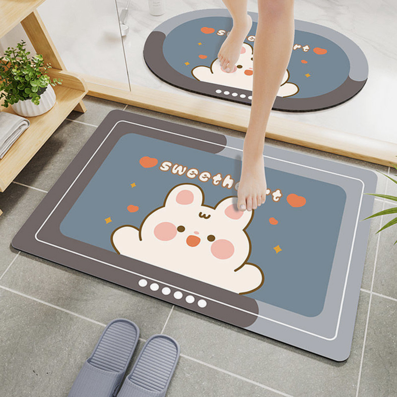 硅藻泥速干软地垫浴室卫生间门口吸水防滑脚垫子洗手间厕所小地垫