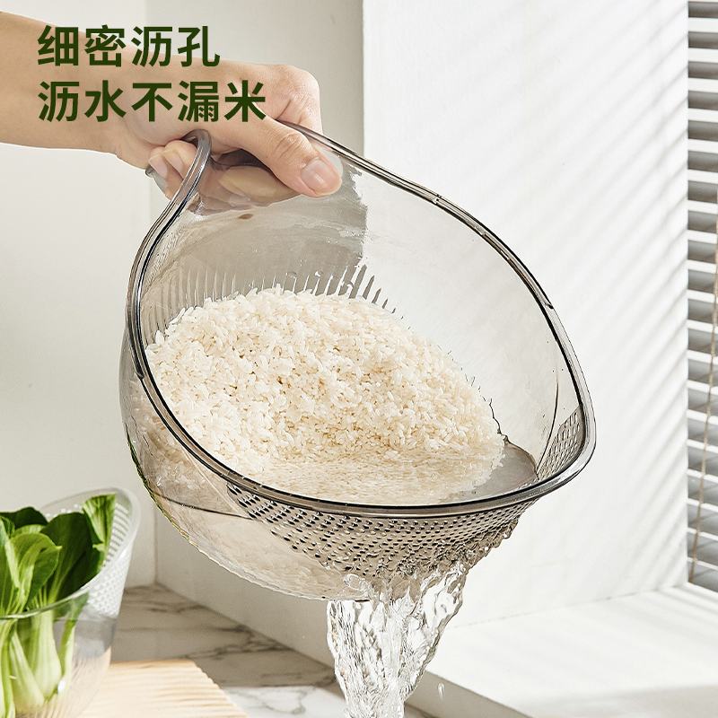 厨房淘米神器洗米筛淘菜盆沥水篮过滤器洗菜碗洗水果滤水杯淘米篮