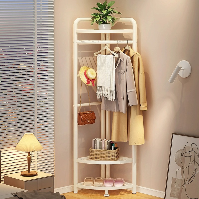 优勤转角衣帽架落地卧室简易拐角挂衣服置物架家用入户门挂衣架子