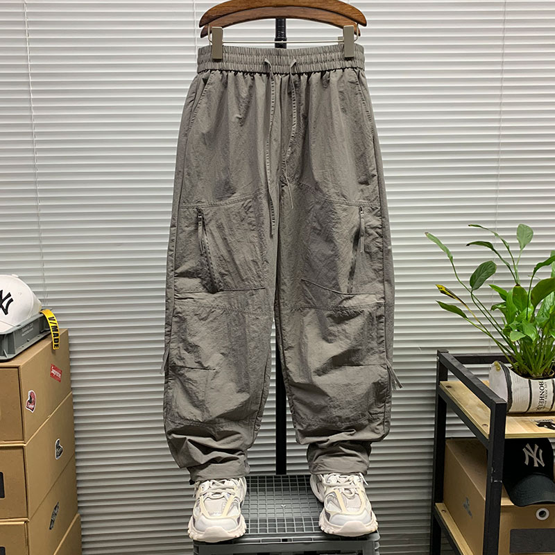 直筒宽松工装裤男士秋季新款机能山系休闲宽松运动潮牌百搭伞兵裤