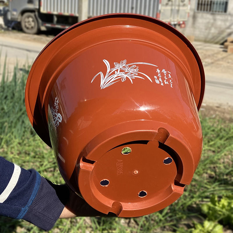 T价加厚绿萝盆栽花盆育苗盆阳台室内圆形绿植塑料大花盆清仓花盆