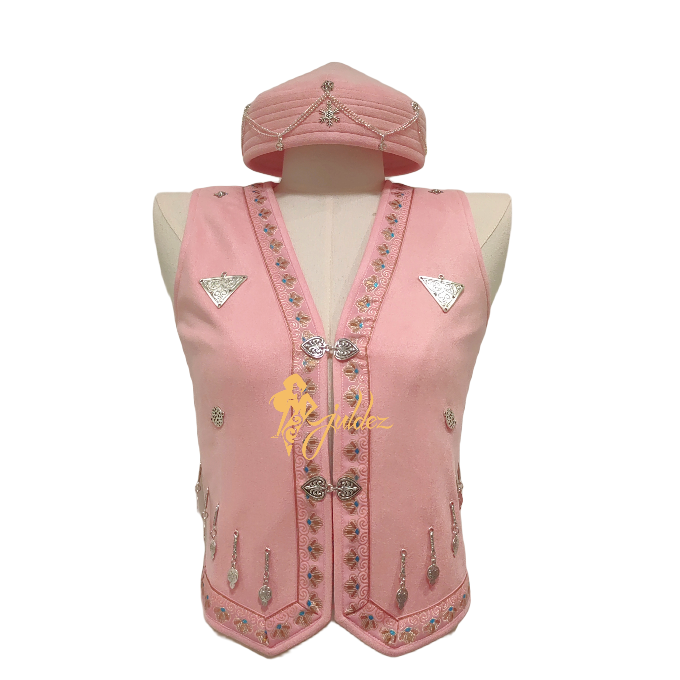 民族风 成人马甲套    淡粉色女士马甲 帽子Tahia 生日礼订婚礼