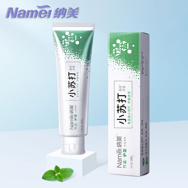 美小苏打竹盐牙膏清新口气 小苏打女男士家庭实惠装家用牙膏