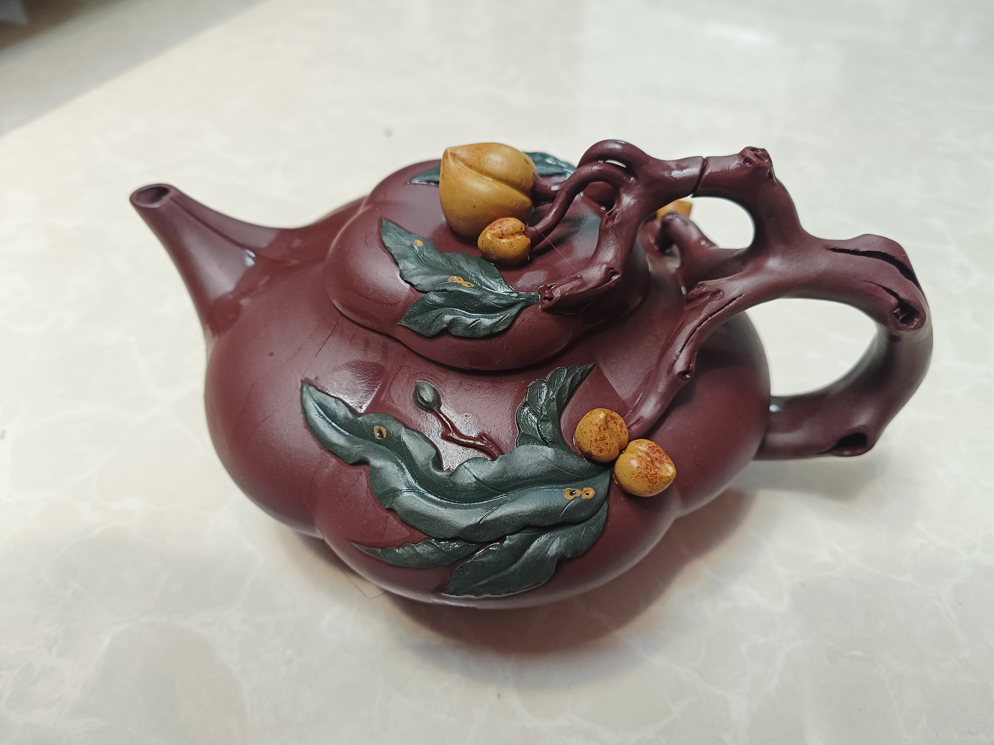 宜兴紫砂筋纹难花器难筋纹花器更难上合桃大气！