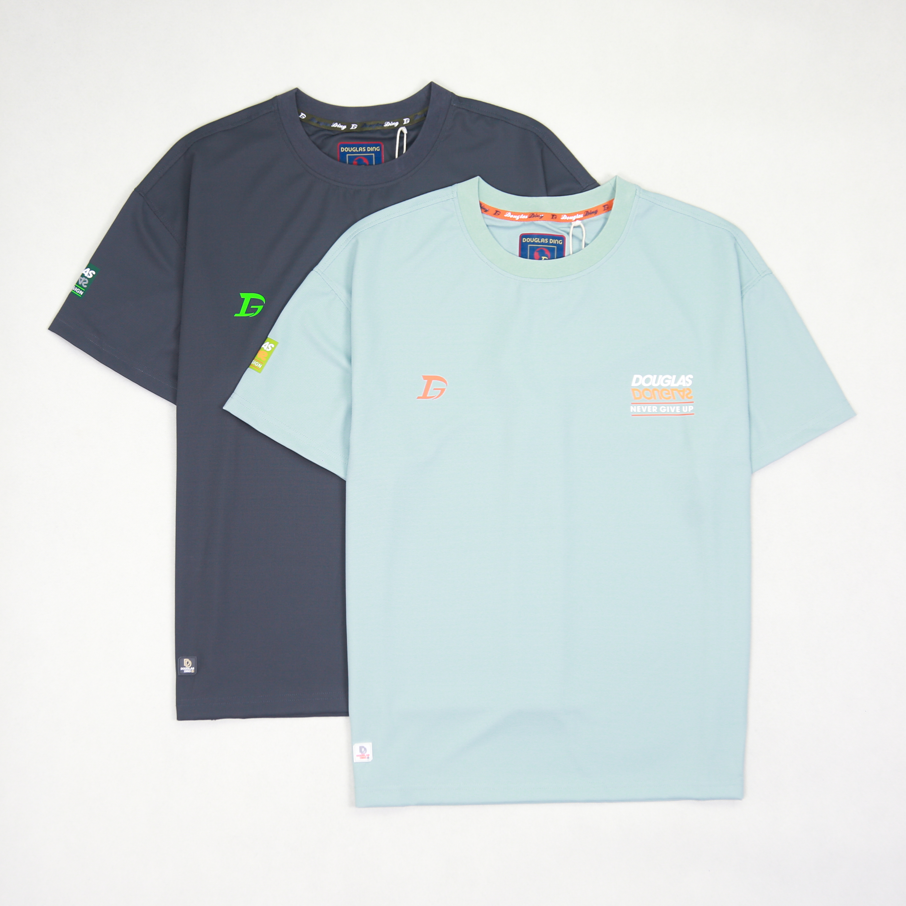 【道格拉斯】蓝灰色 锦氨华夫格薄款吸湿排汗夏季宽松速干衣DD281