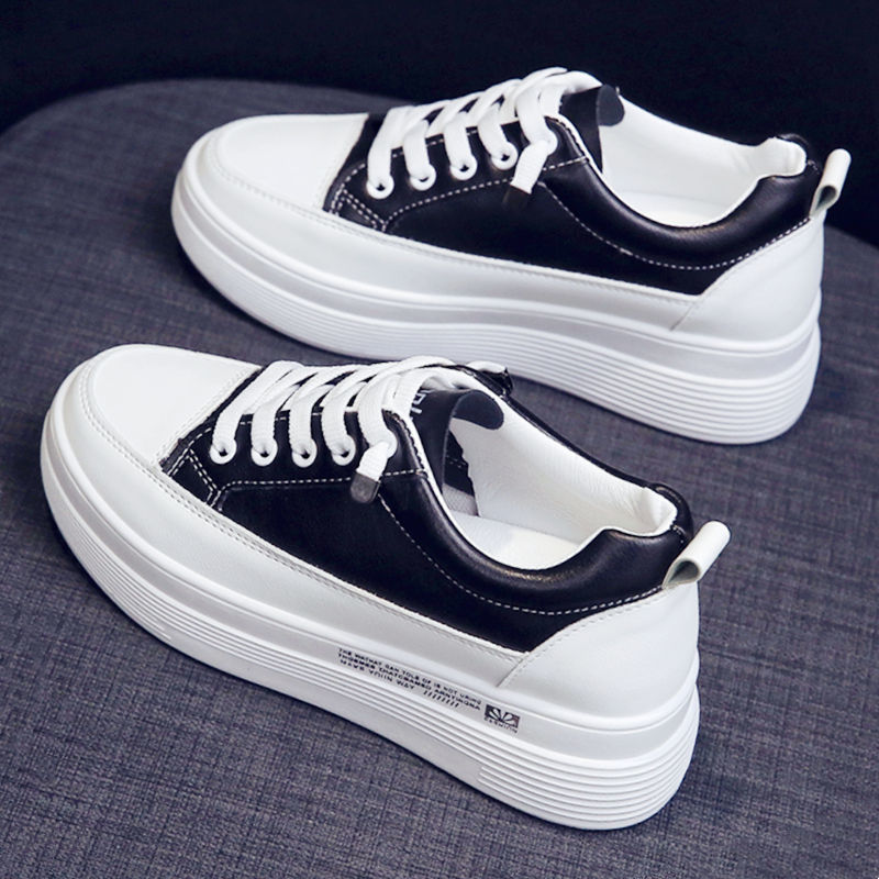 小白鞋女士新款2025秋季百搭板鞋透气平厚底增高防滑休闲软底单鞋