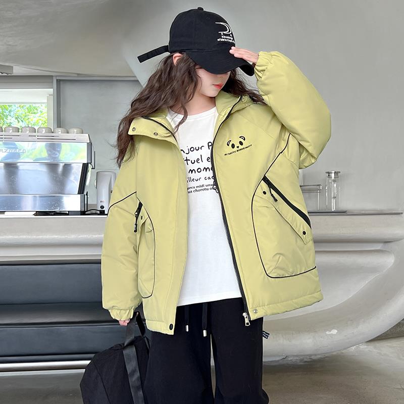 新品巴拉巴拉女童秋冬加绒冲锋衣2025新款时尚儿童棉服洋气派克服