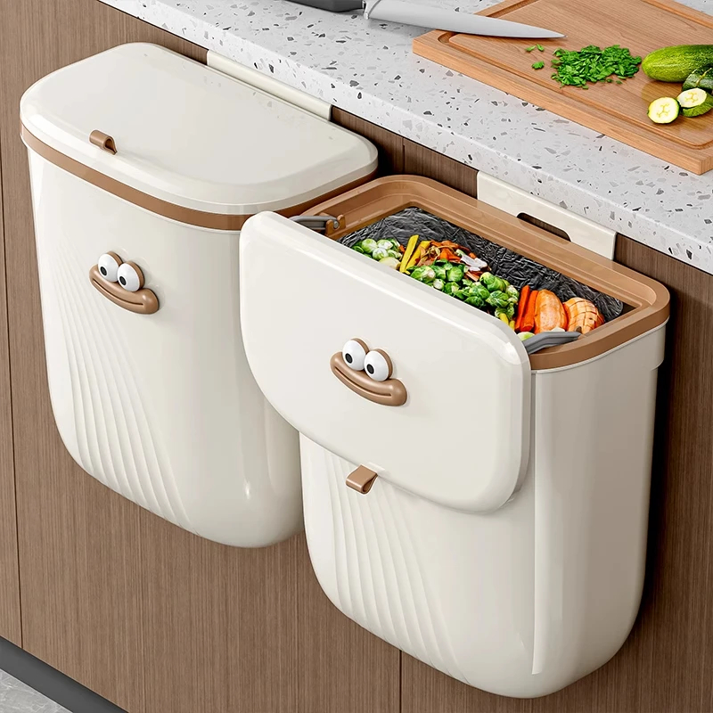奇喵家用壁挂带盖厨房垃圾桶客厅卫生间高颜值悬挂式大容量垃圾桶