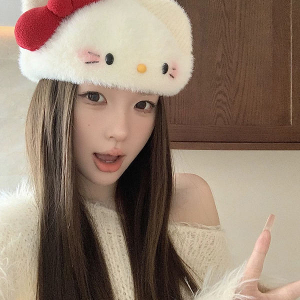 HelloKitty帽子女秋冬季显脸小适合方圆脸贝雷帽软妹冬季可爱穿搭
