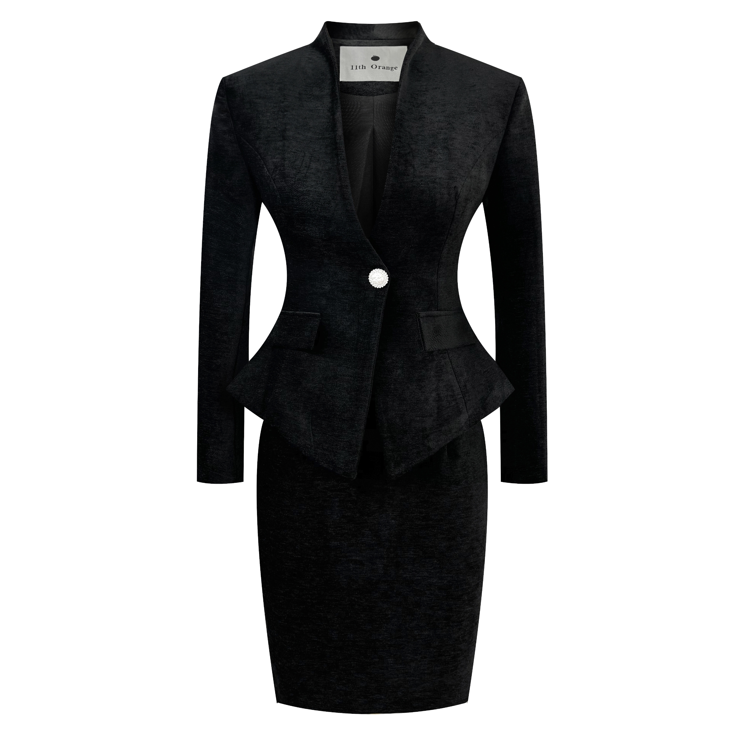 黑色气质西装套装女2024秋冬新款修身收腰职业套装裙设计感工作服